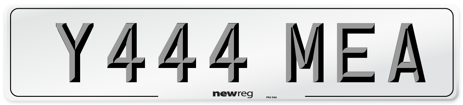 Y444 MEA Number Plate from New Reg